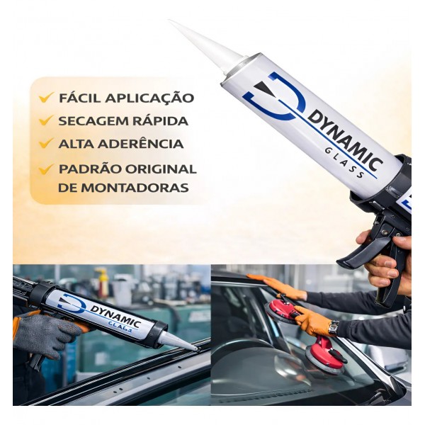 Kit 12 Cola Selante Dynamic Glass Pu55 Parabrisa + Aplicador