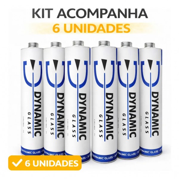 Kit 6 Cola Selante Dynamic Glass Parabrisa Vidro + Bico