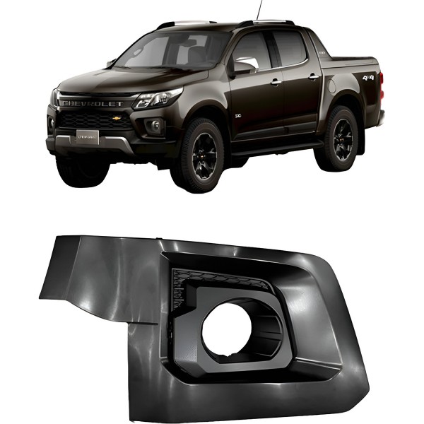 Moldura Milha C/ Grade E Furo S10 2021 A 2023 Esquerdo