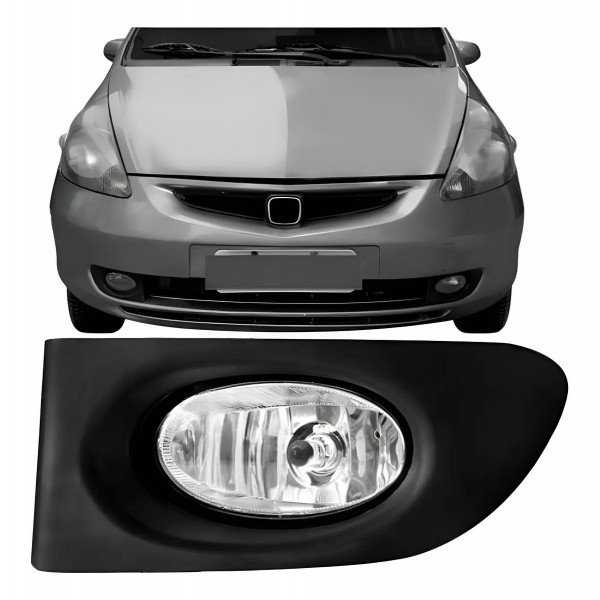 Farol Milha Auxiliar Fit 2003 2004 2005 2006 Com Grade