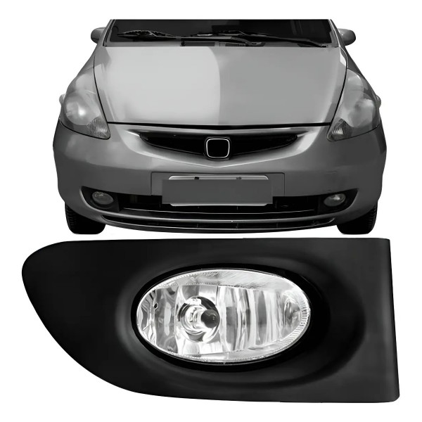 Farol Milha Auxiliar Fit 2003 2004 2005 2006 Com Grade