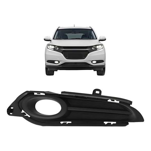 Moldura Milha Hrv 2015 2016 2017 Com Furo Aro Preto Esquerdo