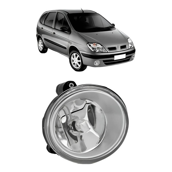 Farol Milha Megane Scenic 2001 A 2009 Redondo Lente Lisa