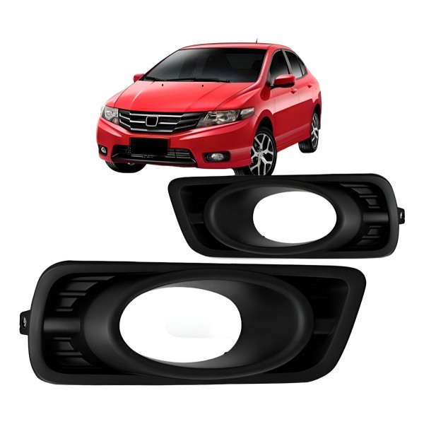 Moldura Milha Honda City 2012 2013 2014 Com Furo