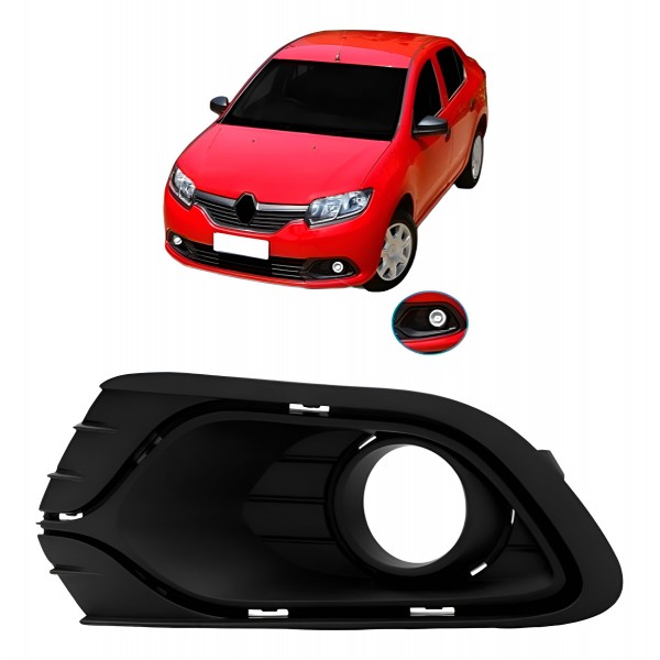 Moldura Milha Auxiliar Logan 2014 2015 2016 Com Furo Esquerdo