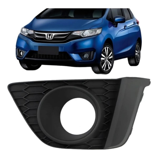 Tela Moldura Milha Auxiliar Honda Fit 2015 2016 2017 C/ Furo Direito