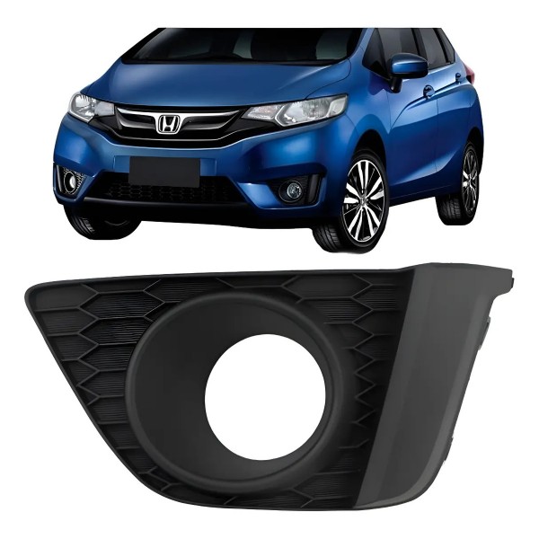 Tela Moldura Milha Auxiliar Honda Fit 2015 2016 2017 C/ Furo Direito
