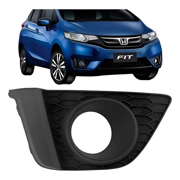 Tela Moldura Milha Auxiliar Honda Fit 2015 2016 2017 C/ Furo Esquerdo