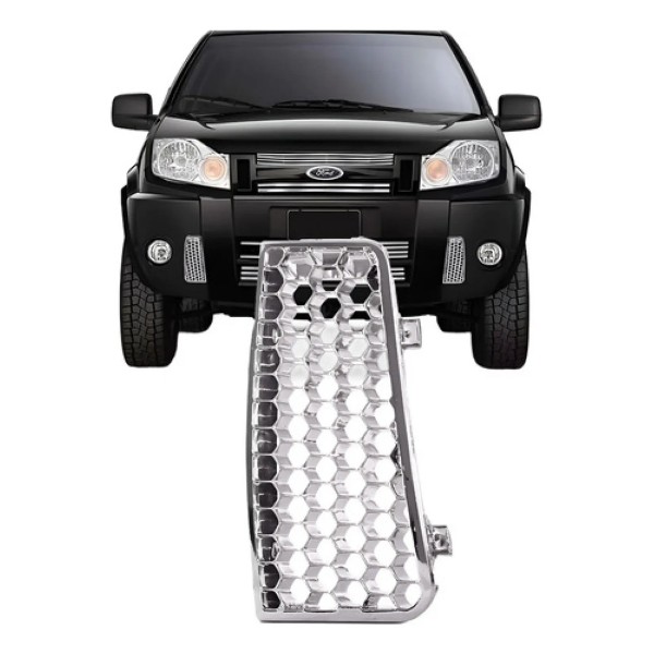 Grade Moldura Parachoque Dianteiro Ecosport 2008 A 2012 Crom Esquerdo