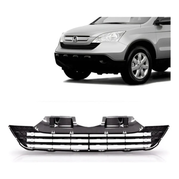 Grade Parachoque Central Crv 2007 2008 2009 Preto Preto