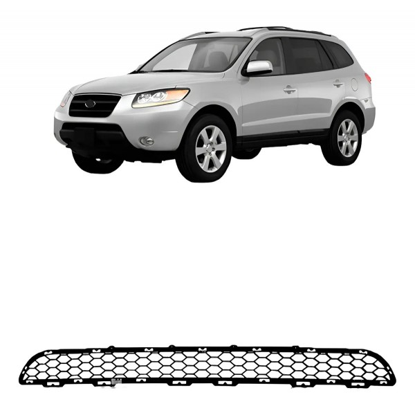Grade Central Parachoque Santa Fe Gls 4wd 2007 2008 2009