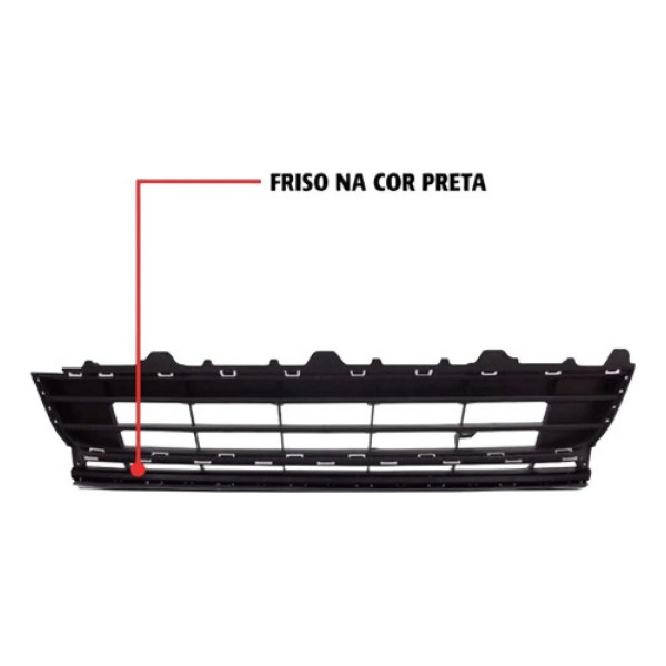 Grade Dianteira Parachoque Fox 2015 2016 2017 Friso Cinza Preto