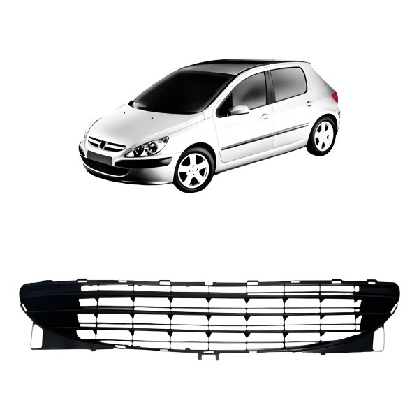 Grade Parachoque Dianteiro Para Peugeot 307 02 Á 06 Central Preto