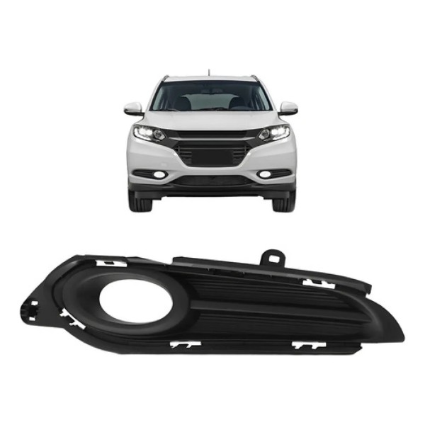 Moldura Milha Hrv 2015 2016 2017 Com Furo Aro Preto Esquerdo