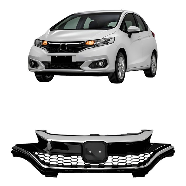 Grade Radiador Para Honda Fit 2018 A 2021 C/ Friso Cromado