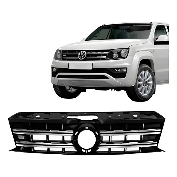 Grade Dianteira Amarok 2017 A 2023 Com 2 Frisos Cromado