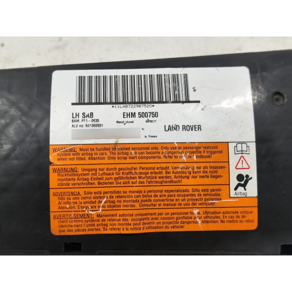 Bolsa Airbag Banco Esquerdo Range Rover 2005 A 2009 Preto