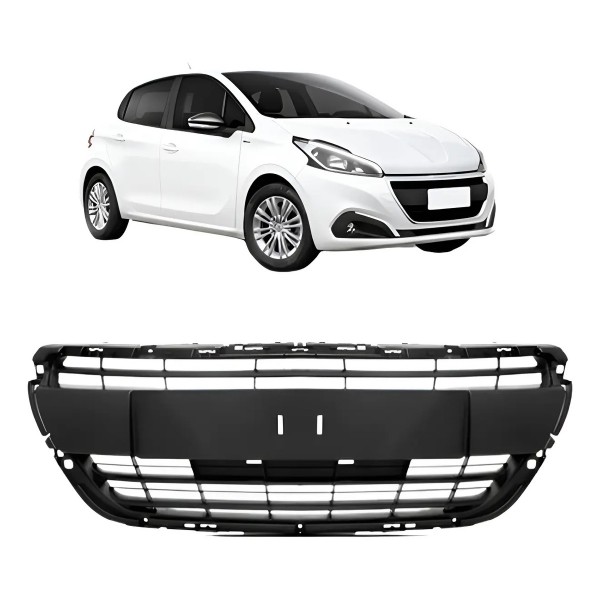 Grade Radiador Peugeot 208 2017 A 2020 Superior Preto Preto