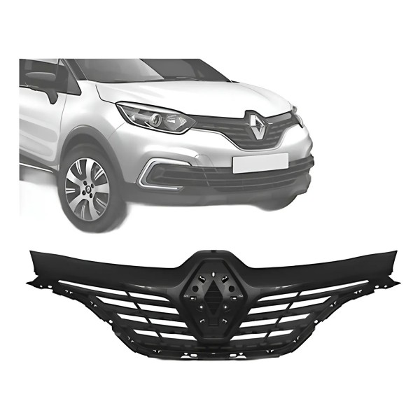 Grade Dianteira Captur 2017 18 19 20 21 2022 Preto Brilhante