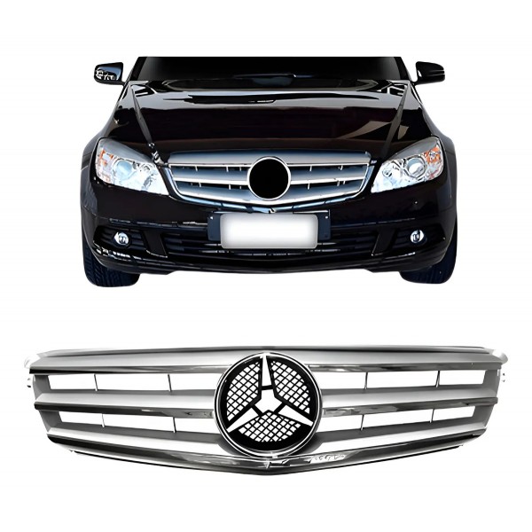 Grade Radiador Mercedes C180 2008 2009 2010 11 Friso Cromado Prateado