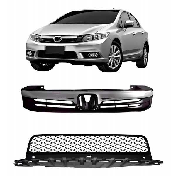 Grade Para Honda Civic 2012 A 2014 Superior + Inferior
