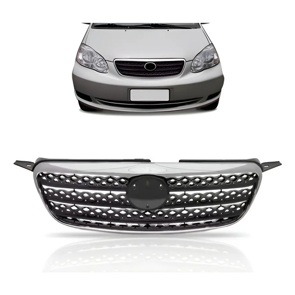 Grade Central Corolla Xei 2005 A 2008 Colmeia Com Friso Cinza