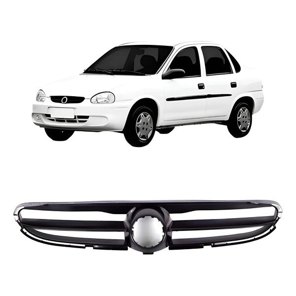 Grade Dianteira Radiador Corsa Classic 2000 A 2003 Preto Preto