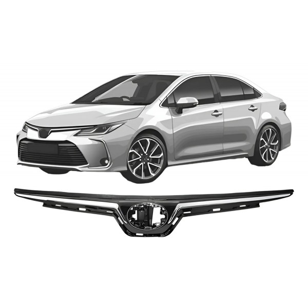 Grade Dianteira Superior Corolla 2020 Ate 2023 Cromado