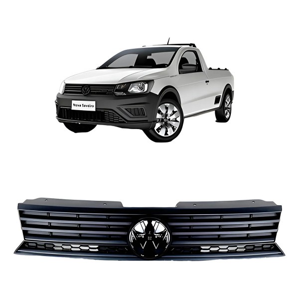Grade Radiador Saveiro 2017 A 2019 Gol Trend 2019 S/ Emblema Preto