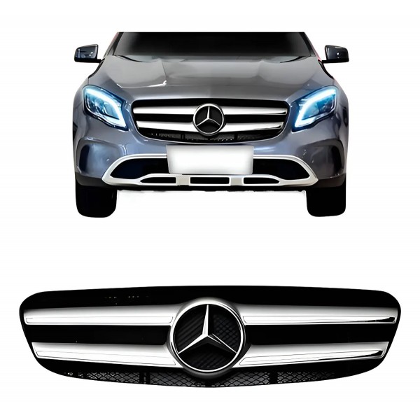 Grade Mercedes Gla 2018 2019 Prata C/friso Cromado
