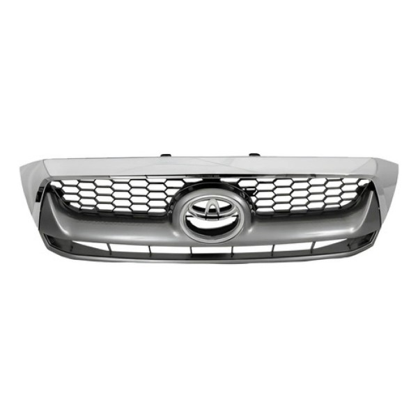 Grade Radiador Hilux Srv 2009 A 2011 Cinza Moldura Cromada