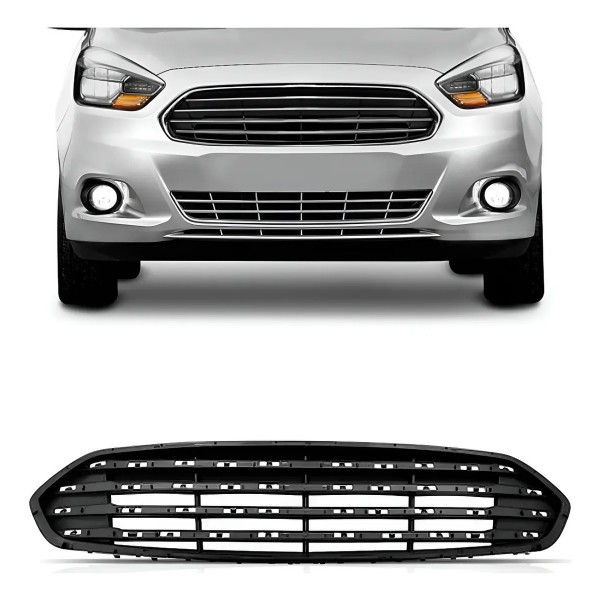 Grade Radiador Ka Hatch Titanium 2019 A 2022 Preta C/furo