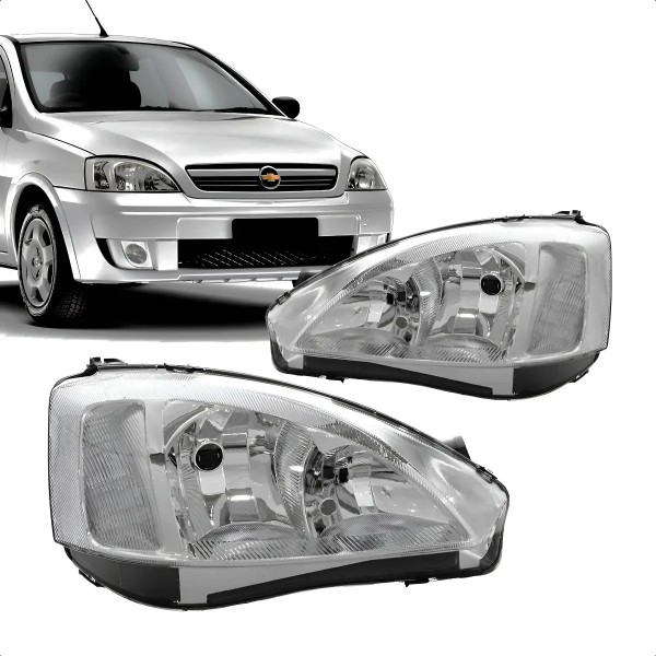 Par Farol Corsa 2003 2004 2005 2006 2007 Cromado Ambos Lados