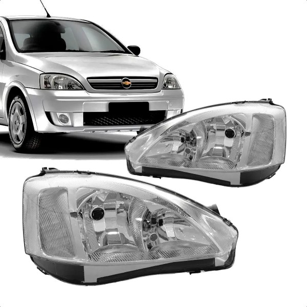 Farol Corsa 2003 2004 2005 2006 2007 Cromado Esquerdo/motorista