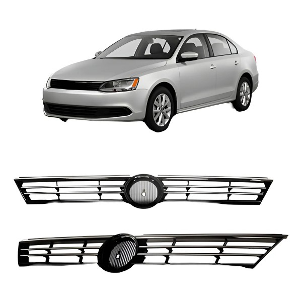 Grade Radiador Jetta 2011 Ate 2014  C/friso Cromado