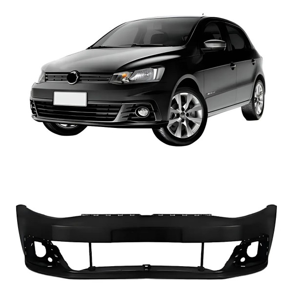 Parachoque Dianteiro Vw Gol 2016 A 2018 Preto Sem Grade