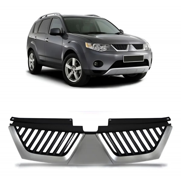 Grade Radiador Outlander 2007 2008 2009 Moldura Cinza