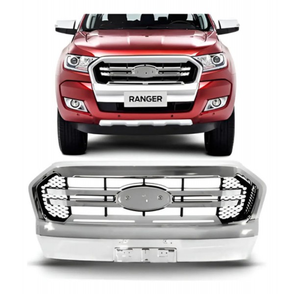 Grade Radiador Ranger 2017 A 2019 Modelo 2020 Cromado Cromado