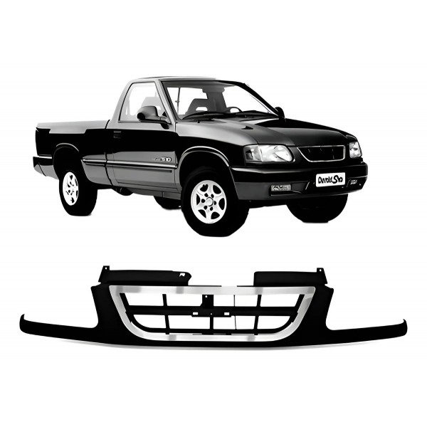 Grade S10 Blazer 1995 Até 1998 Com Friso Cromado Preto