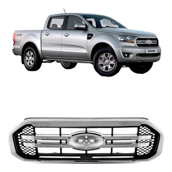 Grade Radiador Cinza/preta Ranger 2020 A 2023