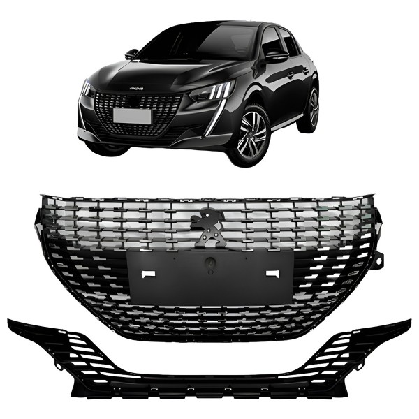 Kit Grade Peugeot 208 2020 A 24 Com Pontos Cromados Diamante