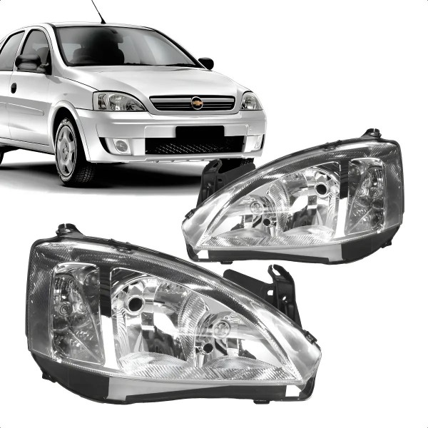 Farol Corsa 2008 2009 2010 2011 12 Lente Lisa Lado Esquerdo Esquerdo/motorista