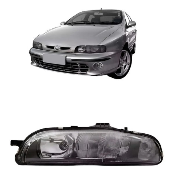 Farol Para Fiat Marea 1997 1998 1999 A 2003 Fume Raiado Esquerdo/motorista