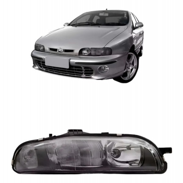 Farol Para Fiat Marea 1997 1998 1999 A 2003 Fume Raiado Direito/passageiro