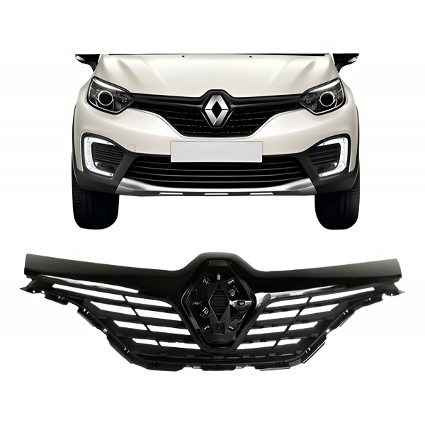 Grade Radiador Captur 2017 A 2018 Preto Brilhante Preto