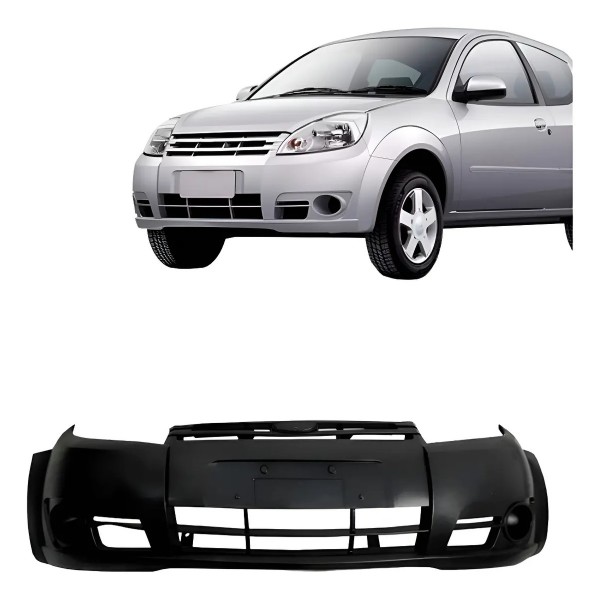 Parachoque Dianteiro Ford Ka 08 A 10 Preto Liso S/furo Milha