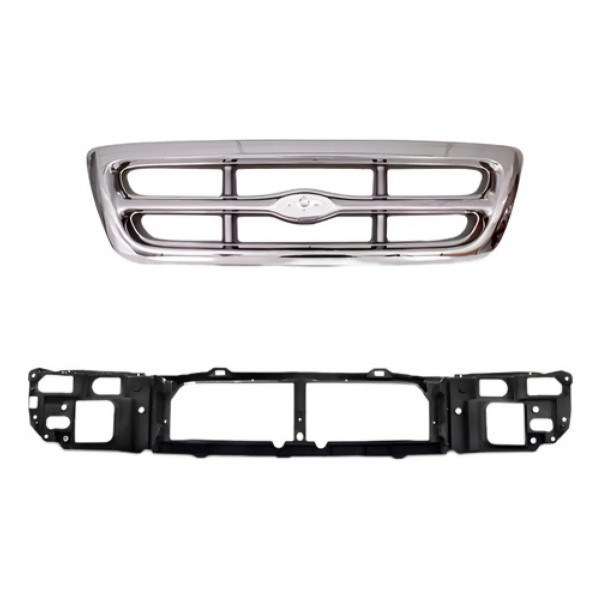 Kit Grade E Painel Frontal Ranger 4x2 1998 A 2004 Cromada