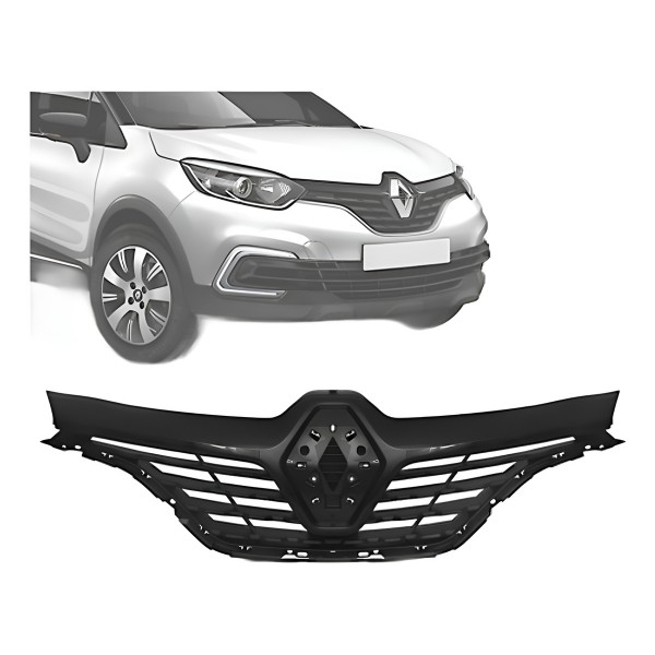 Grade Dianteira Captur 2017 18 19 20 21 2022 Preto Brilhante