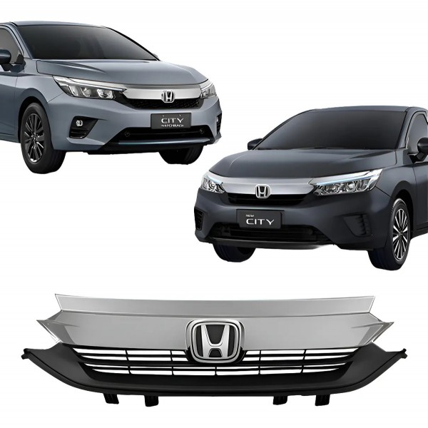 Grade Do Radiador Honda City 2022 2023 2024 C/ Friso Cromado Brilhante
