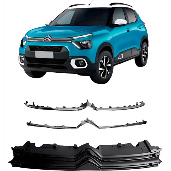 Grade Radiador Para Citroen C3 2021 A 2023 C/ Friso Cromado